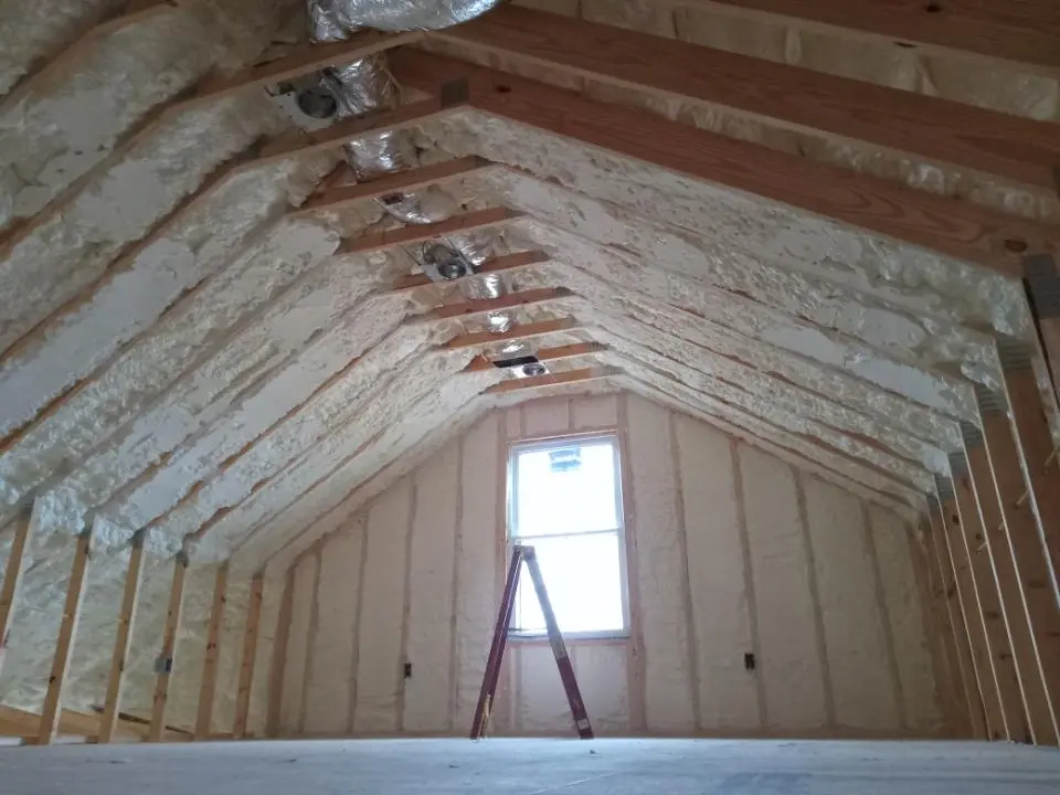 Spray foam roofing application for Crawl Space Insulation project in Tice